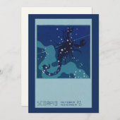 蠍座星座、ヴィンテージ〔占星術の〕十二宮図占星術 (正面/裏面)