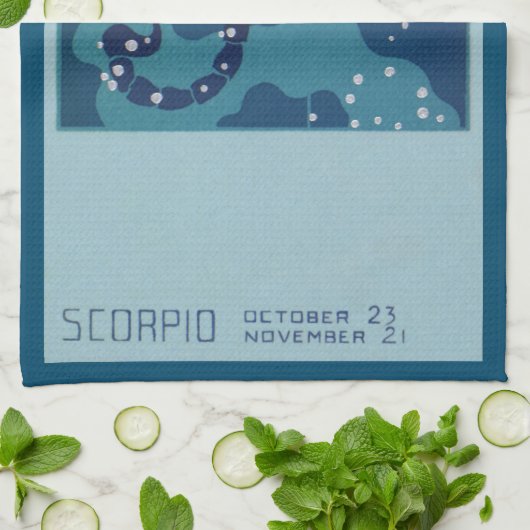 蠍座星座、ヴィンテージ〔占星術の〕十二宮図占星術 キッチンタオル (折り畳み)