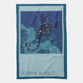 蠍座星座、ヴィンテージ〔占星術の〕十二宮図占星術 キッチンタオル (縦)