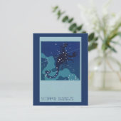 蠍座星座、ヴィンテージ〔占星術の〕十二宮図占星術 ポストカード (スタンド正面)