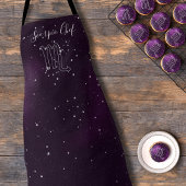 蠍座星座〔占星術の〕十二宮図標識星占い紫 エプロン