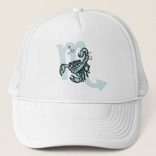 蠍座蠍の(占星術の)十二宮図の青く写実的な帽子 キャップ