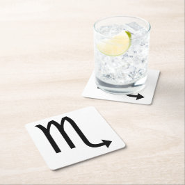 蠍座記号〔占星術の〕十二宮図 スクエアペーパーコースター