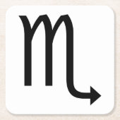 蠍座記号〔占星術の〕十二宮図 スクエアペーパーコースター (正面)