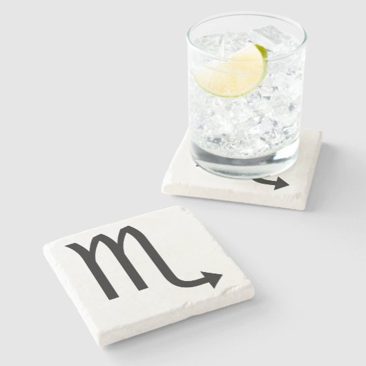 蠍座記号〔占星術の〕十二宮図 ストーンコースター (横)