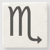 蠍座記号〔占星術の〕十二宮図 ストーンコースター (正面)