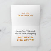 蠍座誕生日カードオリジナルデジタルアート。 カード (内部)