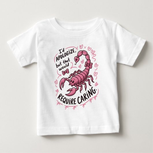 蠍座謝罪おもしろい蠍座引用文 ベビーTシャツ (正面)