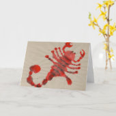 蠍座赤〔占星術の〕十二宮図記号誕生日 カード (黄色い花)