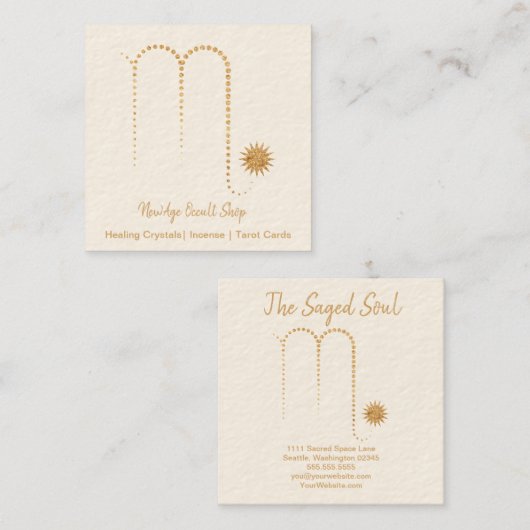 蠍座金ゴールドスパークルスクエア名刺 スクエア名刺 (正面/裏面)