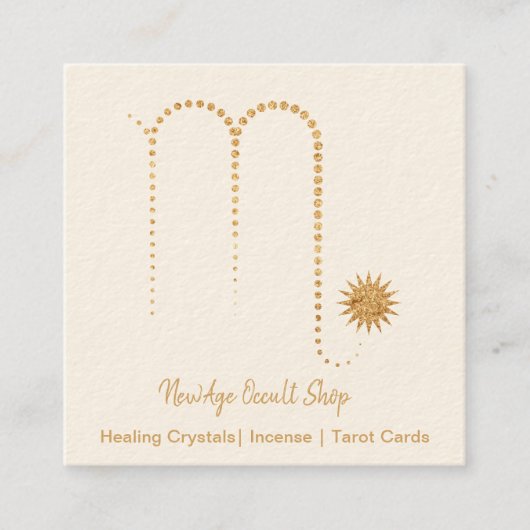 蠍座金ゴールドスパークルスクエア名刺 スクエア名刺 (正面)