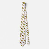 蠍座金ゴールド〔占星術の〕十二宮図誕生日宝石 ネクタイ (正面)