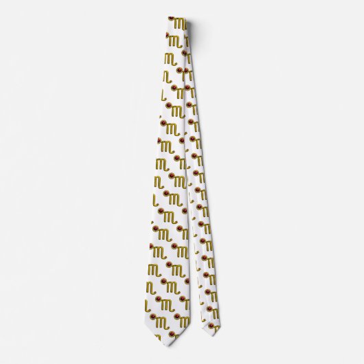 蠍座金ゴールド〔占星術の〕十二宮図誕生日宝石 ネクタイ (正面)