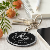 蠍座♏ザスコーピオン – 〔占星術の〕十二宮図サイン キーホルダー (側面)