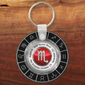 蠍座 – ザスコーピオン〔占星術の〕十二宮図標識 キーホルダー (正面)