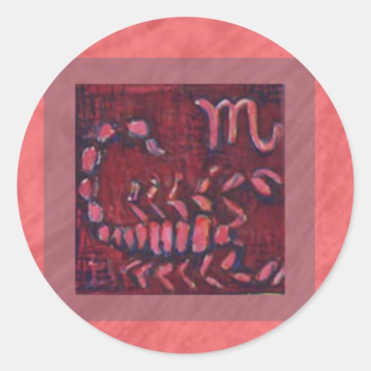 蠍座、ステッカー（小） ラウンドシール (正面)