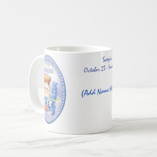 蠍座-パーソナライズな(占星術の)十二宮図のマグ コーヒーマグカップ (正面左)