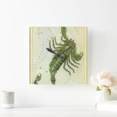 蠍座、ヴィンテージコンステレーションウラニア鏡 スクエア壁時計 (ホーム)