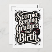 蠍座:保誕生引用文以来の恨みおもしろい ポストカード (正面/裏面)