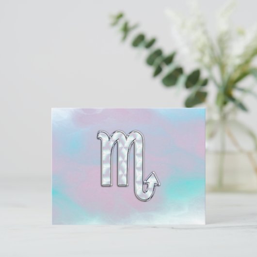 蠍座〔占星術の〕十二宮図のシンボル真珠デコールの母 ポストカード (スタンド正面)