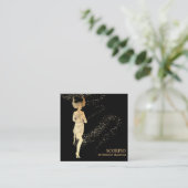 *~*蠍座〔占星術の〕十二宮図の占星術の黒の読み上げ スクエア名刺 (スタンド正面)