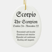 蠍座- (占星術の)十二宮図の女の子-オーナメント セラミックオーナメント (裏面)