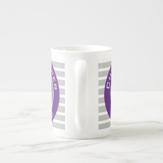 蠍座〔占星術の〕十二宮図の星印と所有者名 ボーンチャイナマグカップ (裏面)