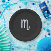 蠍座〔占星術の〕十二宮図クロムオンスネークスキンスタイル ペーパープレート (パーティー)