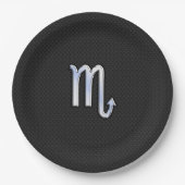 蠍座〔占星術の〕十二宮図クロムオンスネークスキンスタイル ペーパープレート (正面)