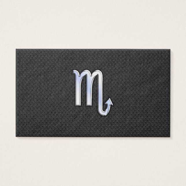 蠍座〔占星術の〕十二宮図クロムサインブラックスネークスキン (正面)