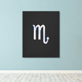 蠍座〔占星術の〕十二宮図クロムサインブラックスネークスキン キャンバスプリント (インサイチュ (ウッドフロア))