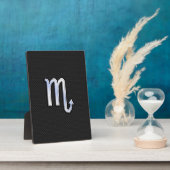 蠍座〔占星術の〕十二宮図クロムサインブラックスネークスキン フォトプラーク (側面)