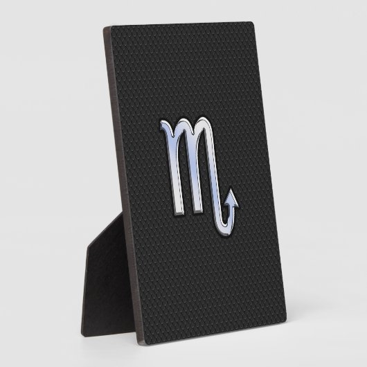 蠍座〔占星術の〕十二宮図クロムサインブラックスネークスキン フォトプラーク (側面)