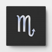 蠍座〔占星術の〕十二宮図クロムサインブラックスネークスキン フォトプラーク (正面)