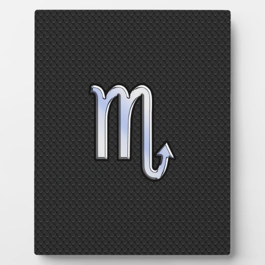 蠍座〔占星術の〕十二宮図クロムサインブラックスネークスキン フォトプラーク (正面)