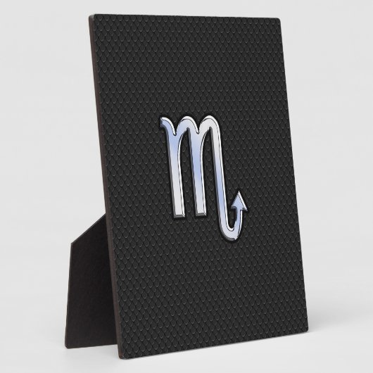 蠍座〔占星術の〕十二宮図クロムサインブラックスネークスキン フォトプラーク (側面)