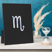 蠍座〔占星術の〕十二宮図クロムサインブラックスネークスキン フォトプラーク (側面)