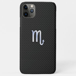 蠍座〔占星術の〕十二宮図クロムサインブラックスネークスキン iPhone 11 PRO MAXケース