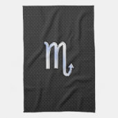 蠍座〔占星術の〕十二宮図クロムライクシンボルブラックスネークデコ キッチンタオル (縦)