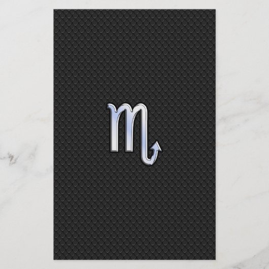 蠍座〔占星術の〕十二宮図クロムライクシンボルブラックスネークデコ 便箋 (正面)