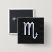 蠍座〔占星術の〕十二宮図クロムライクシンボルブラックスネークデコ 缶バッジ (正面&裏面)