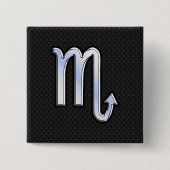 蠍座〔占星術の〕十二宮図クロムライクシンボルブラックスネークデコ 缶バッジ (正面)