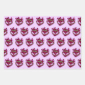 蠍座〔占星術の〕十二宮図コケットハートお誕生日ケーキ ラッピングペーパーシート (正面)