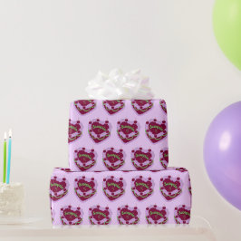 蠍座〔占星術の〕十二宮図コケットハートお誕生日ケーキ ラッピングペーパー