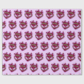 蠍座〔占星術の〕十二宮図コケットハートお誕生日ケーキ ラッピングペーパー (フラット)