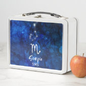 蠍座〔占星術の〕十二宮図コンステレーションブルー銀河系モノグラム メタルランチボックス (インサイチュ)