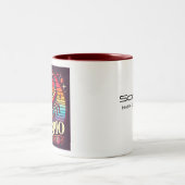 蠍座〔占星術の〕十二宮図コーヒーマグレトロデザイン ツートーンマグカップ (中央)