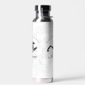 蠍座〔占星術の〕十二宮図サインアストロロジー名前をカスタムするホワイト ウォーターボトル (左面)