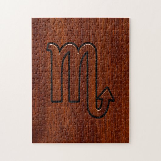 蠍座〔占星術の〕十二宮図サインインマホガニースタイルデコール ジグソーパズル (縦)