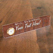 蠍座〔占星術の〕十二宮図サインインマホガニースタイルデコール デスクネームプレート (側面)